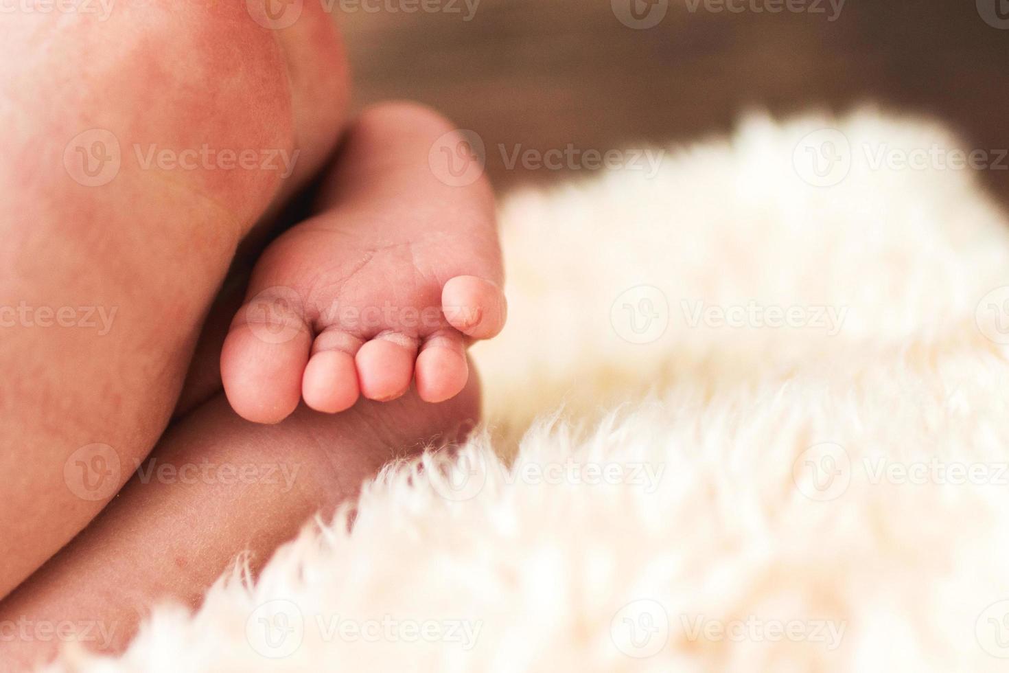 pies de bebé recién nacido. foto