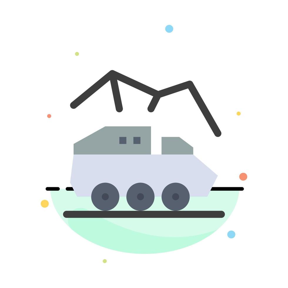 Exploration Planet Rover Surface Transport Abstract Flat Color Icon Template vector