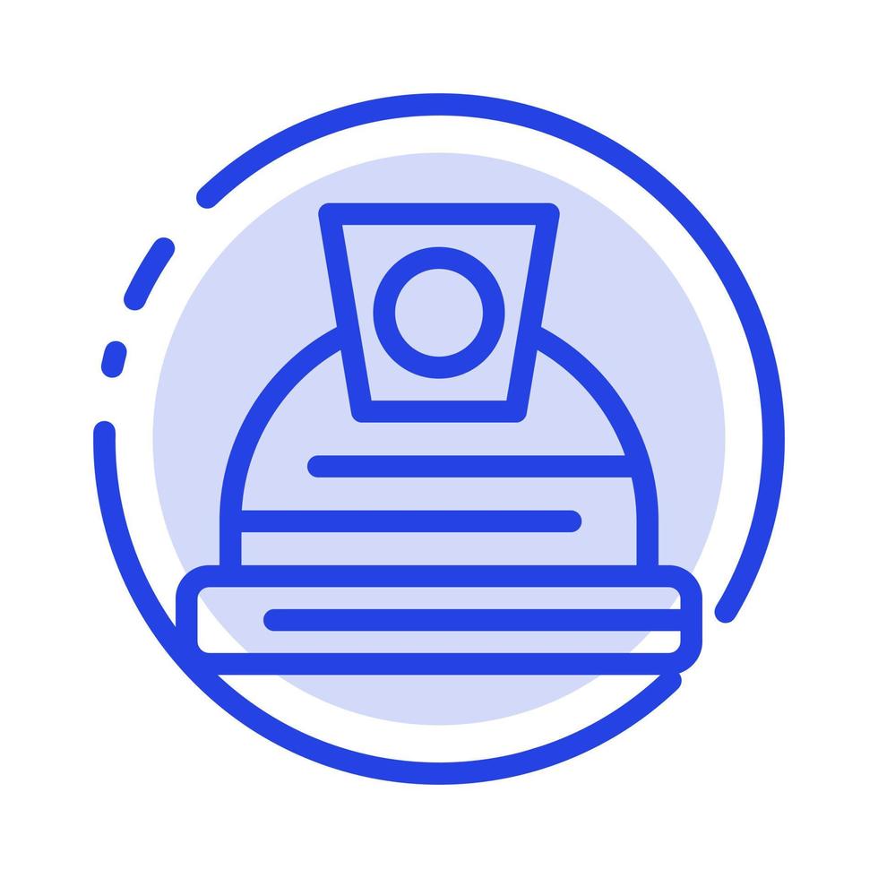 Architecture Construction Helmet Blue Dotted Line Line Icon vector