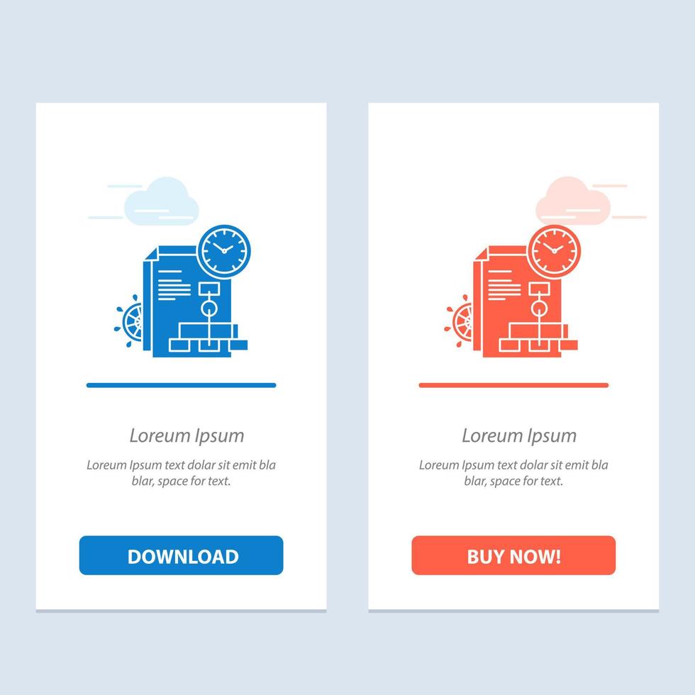 Time File Report Business  Blue and Red Download and Buy Now web Widget Card Template vector