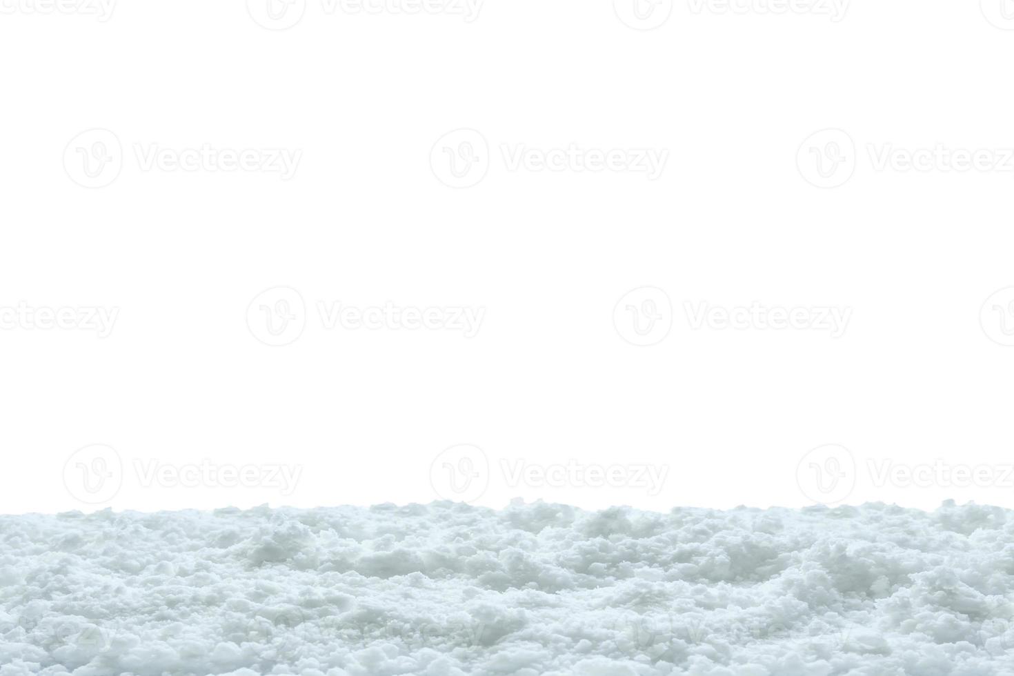 snow isolated on white background close up photo