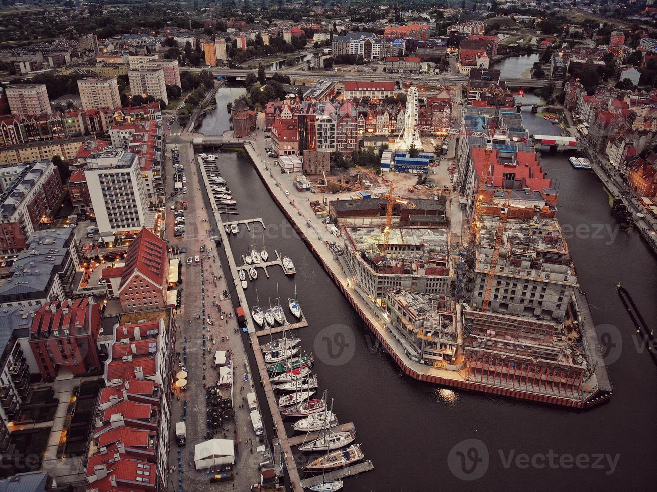 Top view of Old Town in Gdansk Poland photo