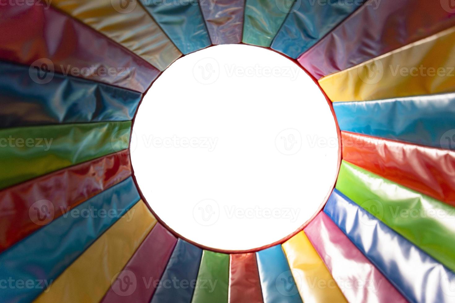 Playground, wheel in the form of a rainbow. Soft focus. White background. copy space. photo