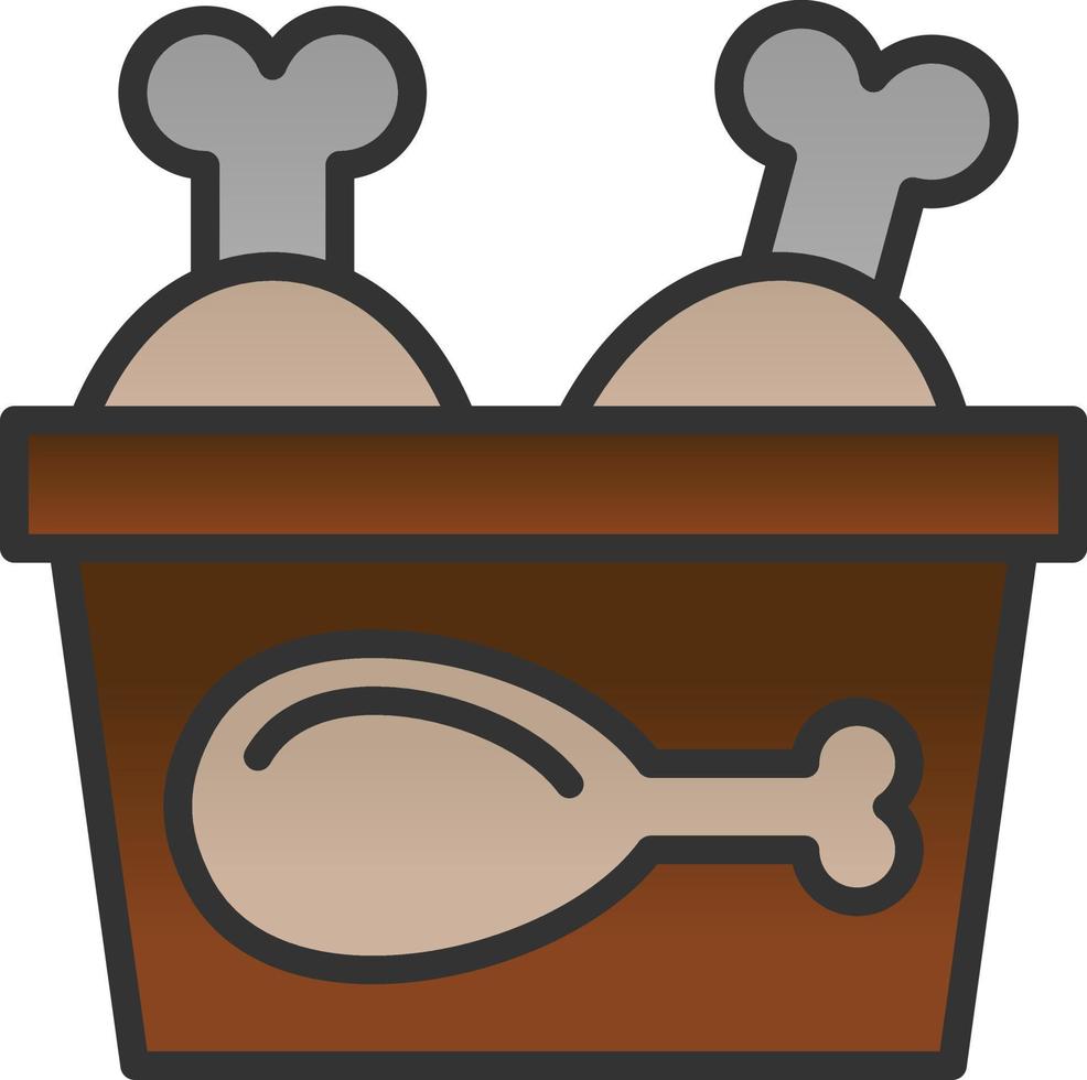 Chicken Bucket Vector Icon Design