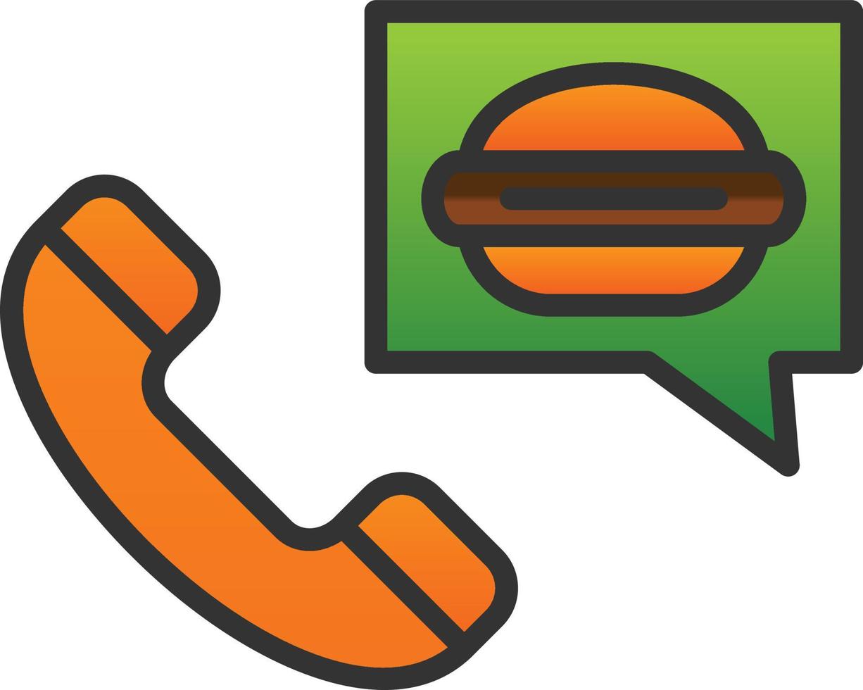 Order Food on Call Vector Icon Design