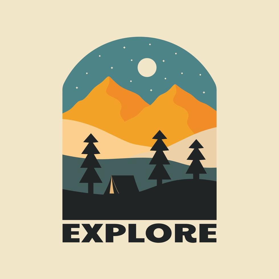 Explore the nature with camping design vector