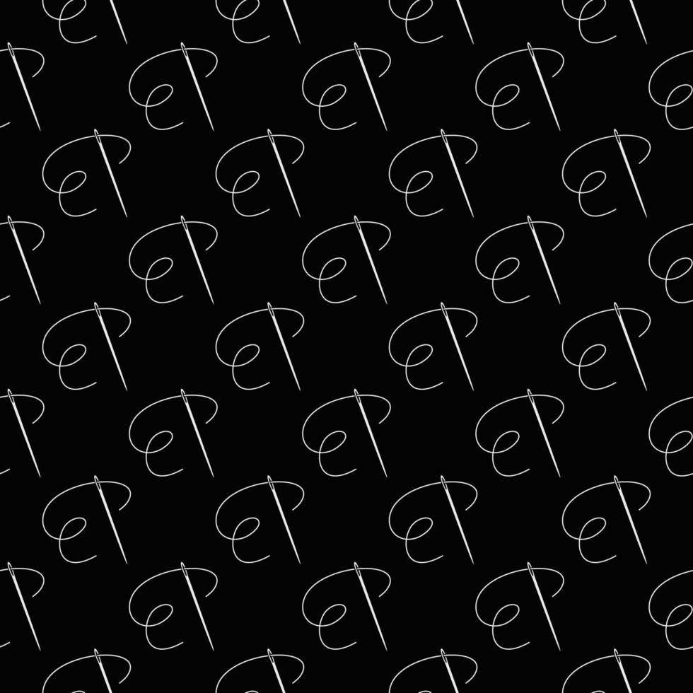 Needle for Sewing vector minimal Tailoring concept seamless pattern