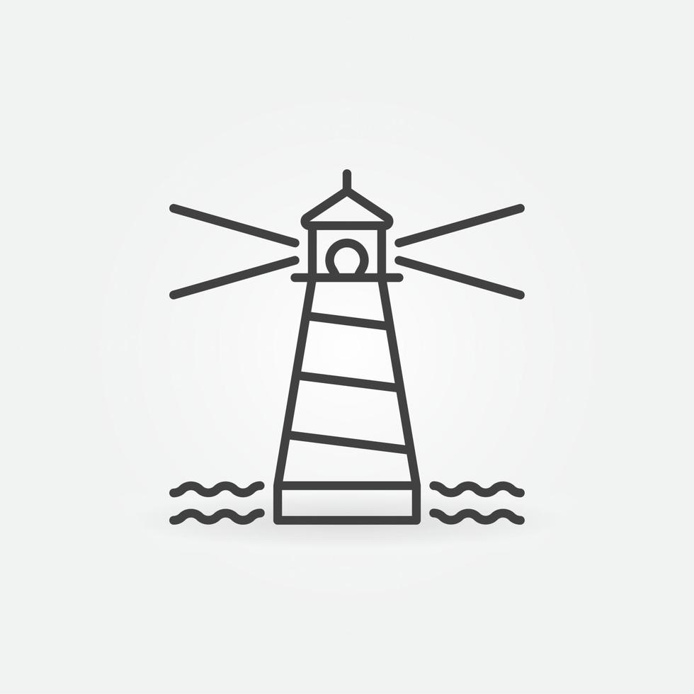 Lighthouse with small Waves vector concept line icon
