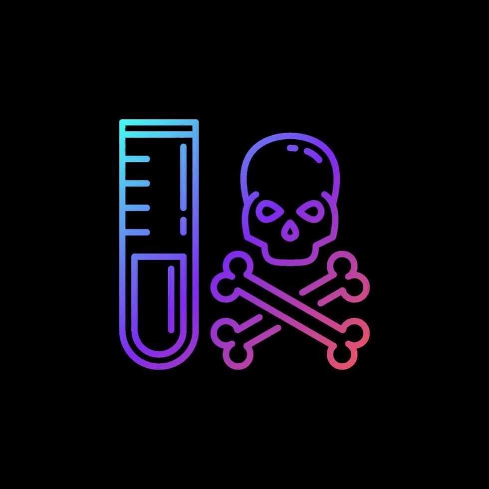 Skull and Toxic Test Tube vector Chemistry concept colorful line icon