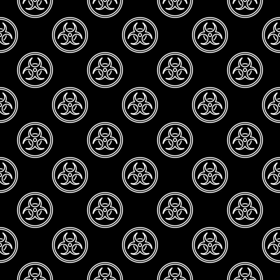 Biohazard in circle vector dark outline geometric Seamless Pattern