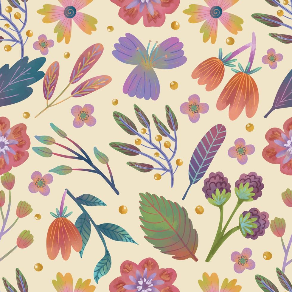 fondo transparente floral colorido dibujado a mano vector