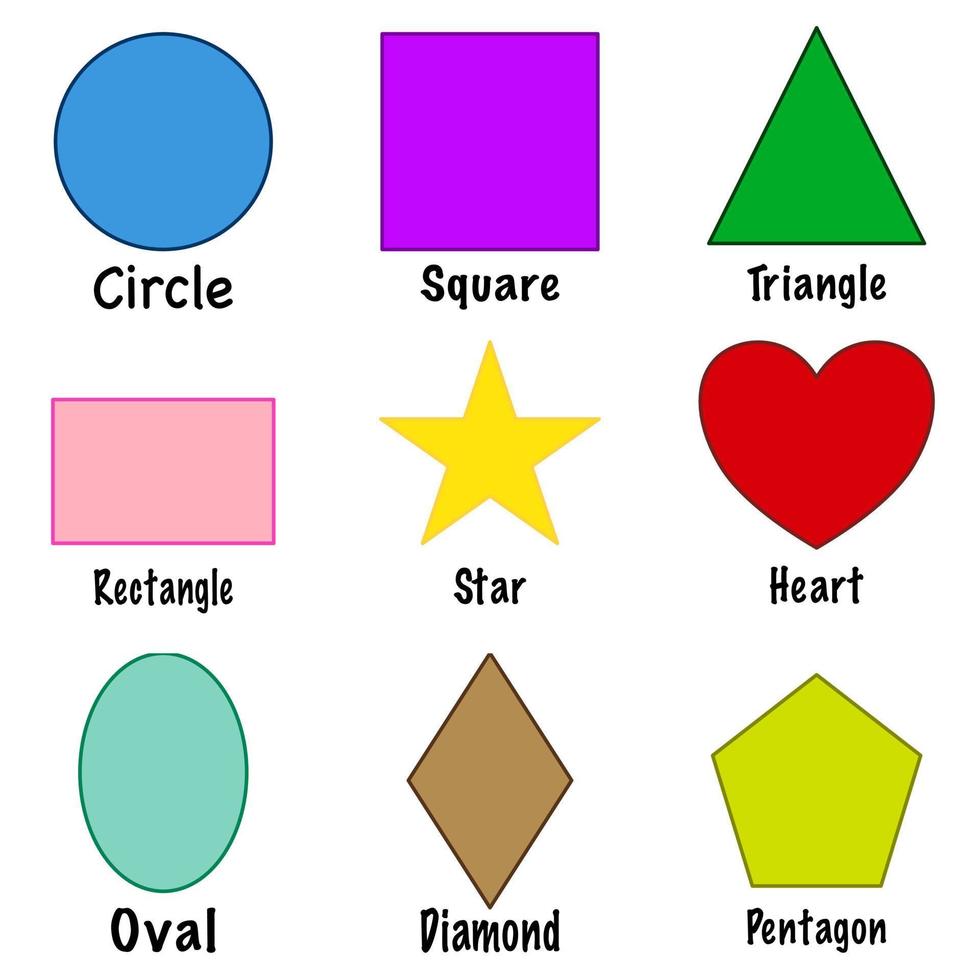 Set of basic shapes for teaching and learning. 15766302 Vector Art at  Vecteezy, Shapes - valleyresorts.co.uk