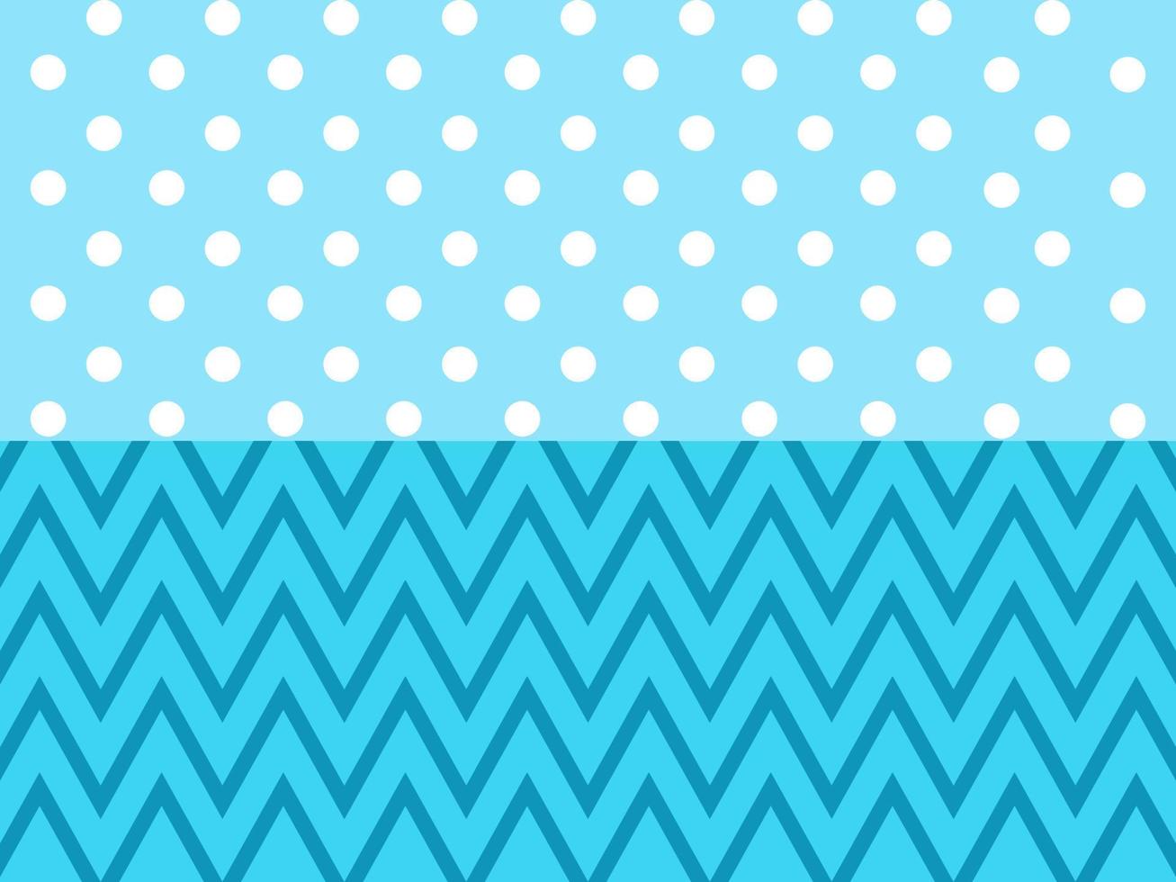 Set of geometric on blue background with polka dots and zigzag. vector