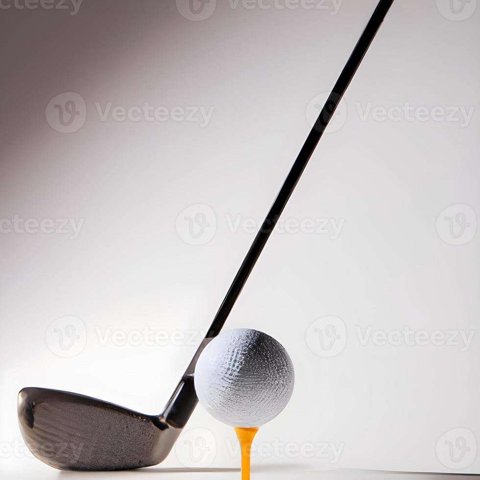 golf ball and club. Generative AI. photo