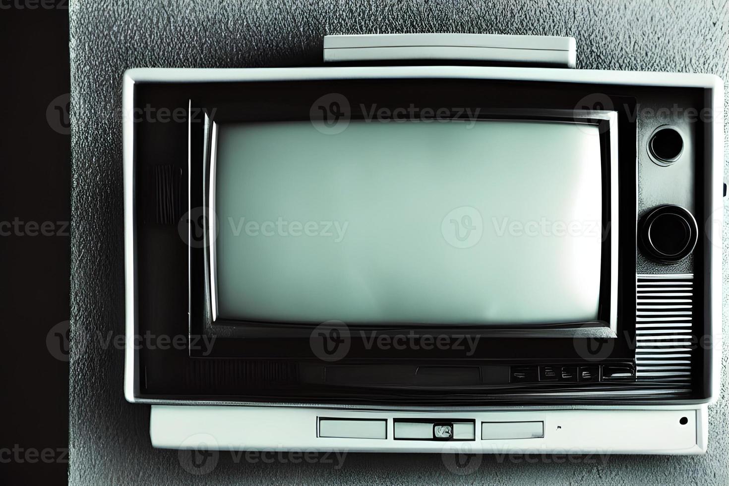 foto en blanco y negro de un televisor antiguo. ia generativa.