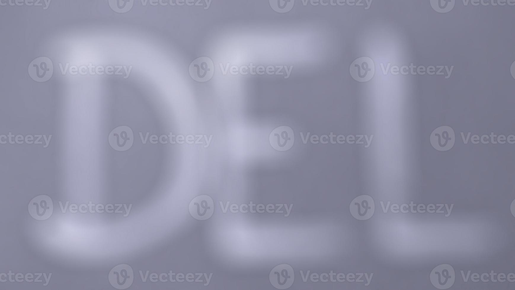 DEL white word and number text with grey wallpaper cement, blurred background concept. photo