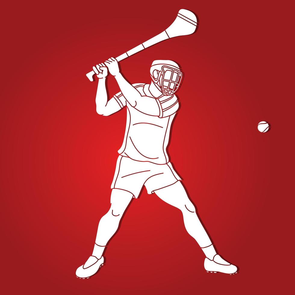 Hurling Sport Player Pose vector