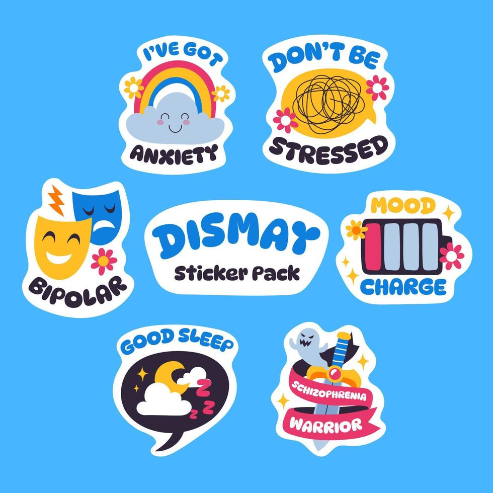 Handdrawn Dismay Sticker Pack vector