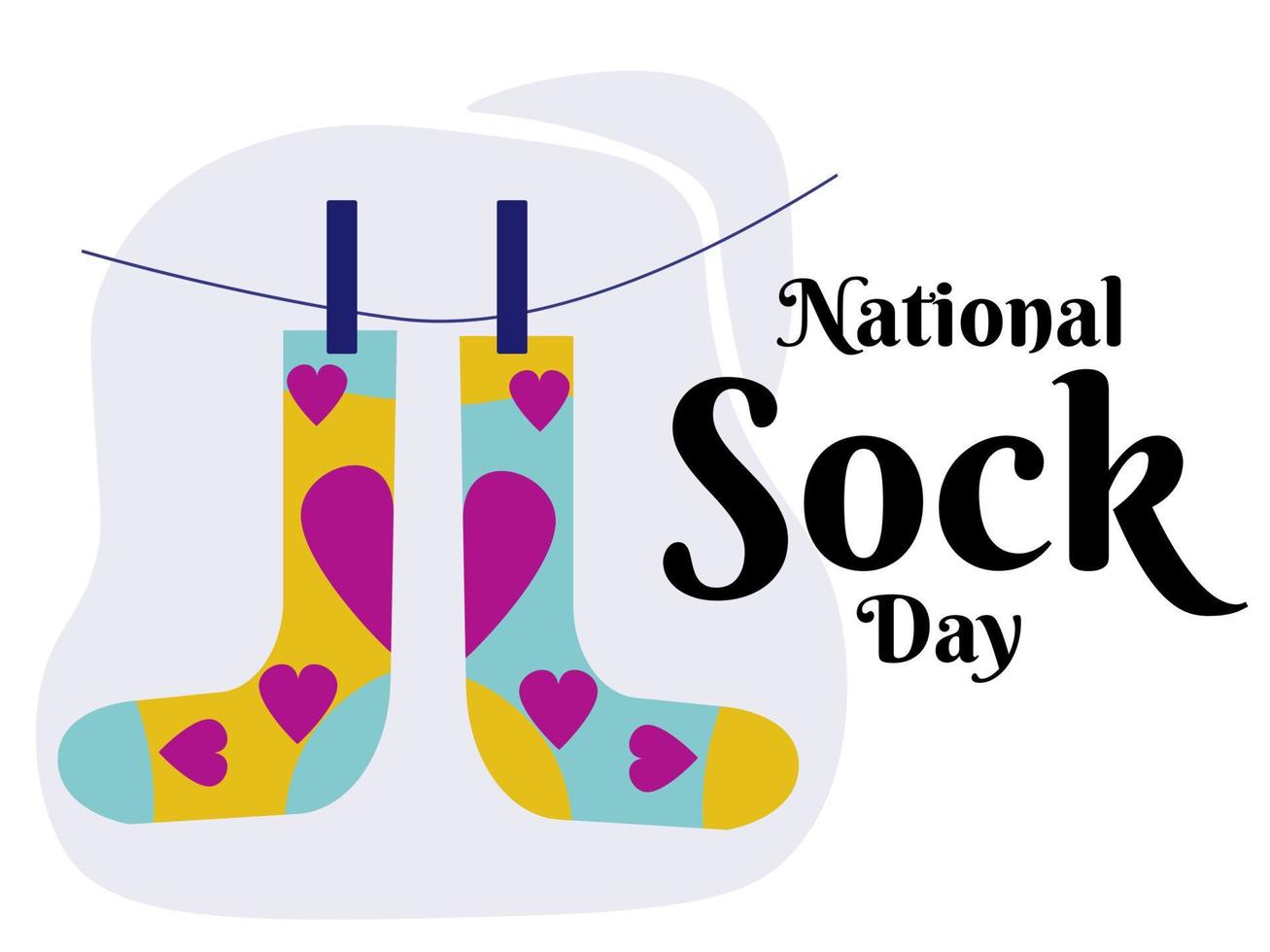 National Sock Day, idea for horizontal poster, banner, flyer or placard