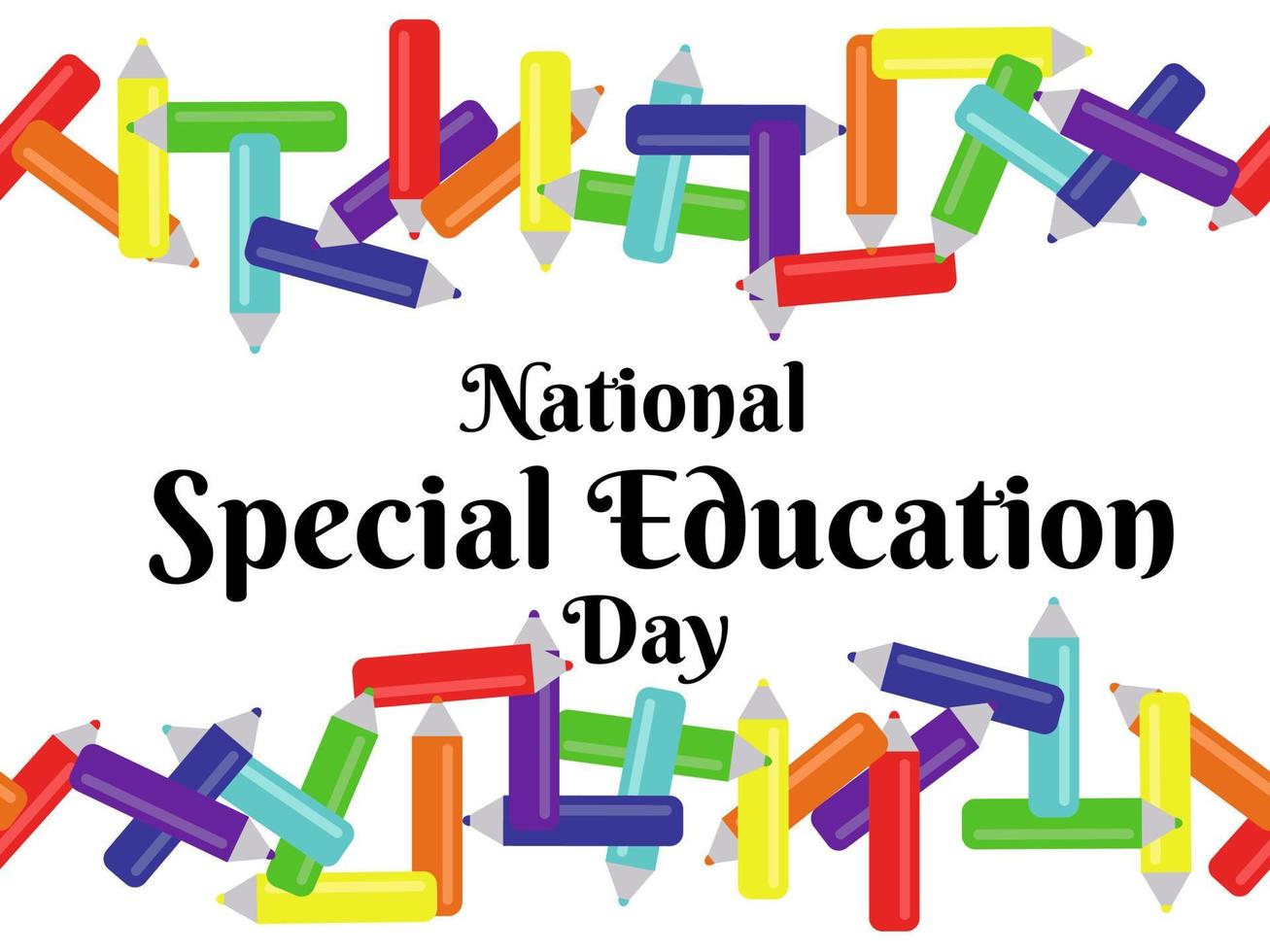 National Special Education Day, idea for horizontal poster, banner, flyer or placard design vector