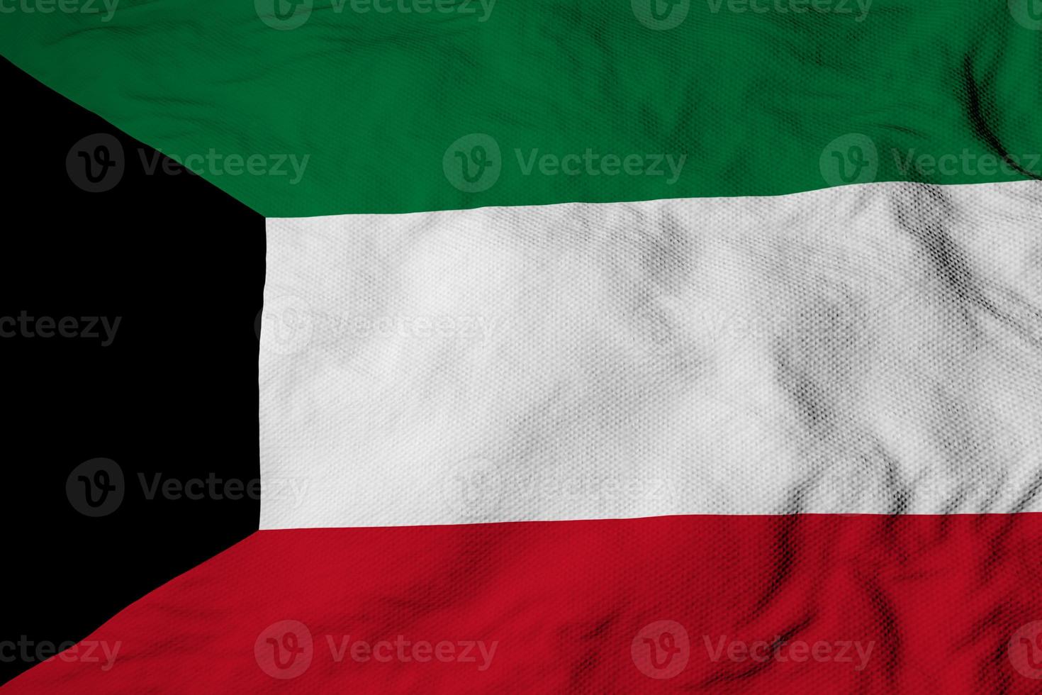 Kuwaiti flag in 3D rendering photo