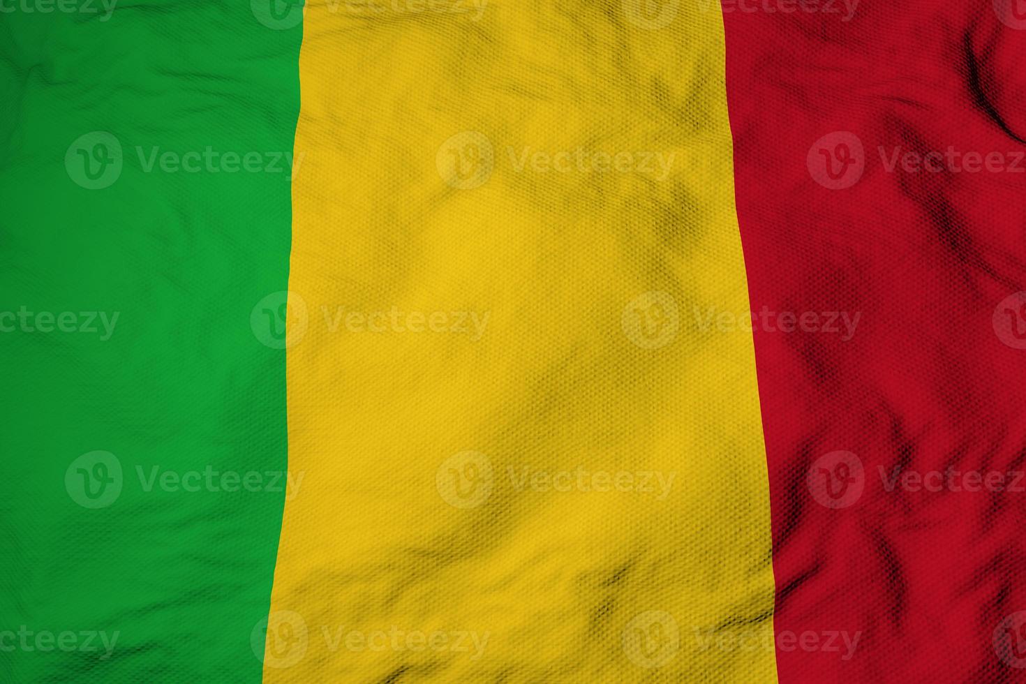 Malian flag in 3D rendering photo