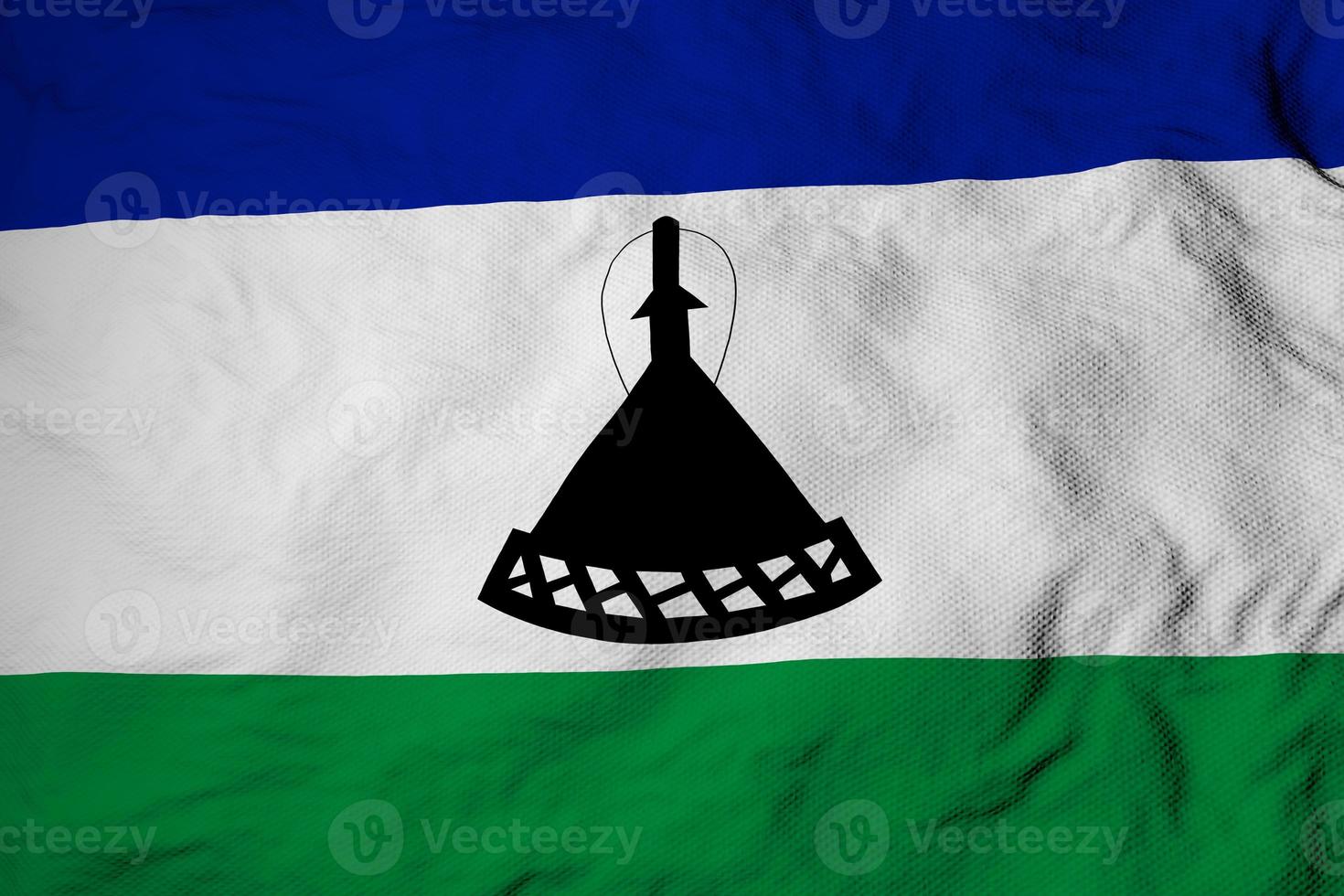 Flag of Lesotho in 3D rendering photo