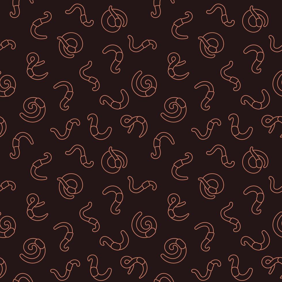 Abstract vector concept seamless pattern with Worms outline signs