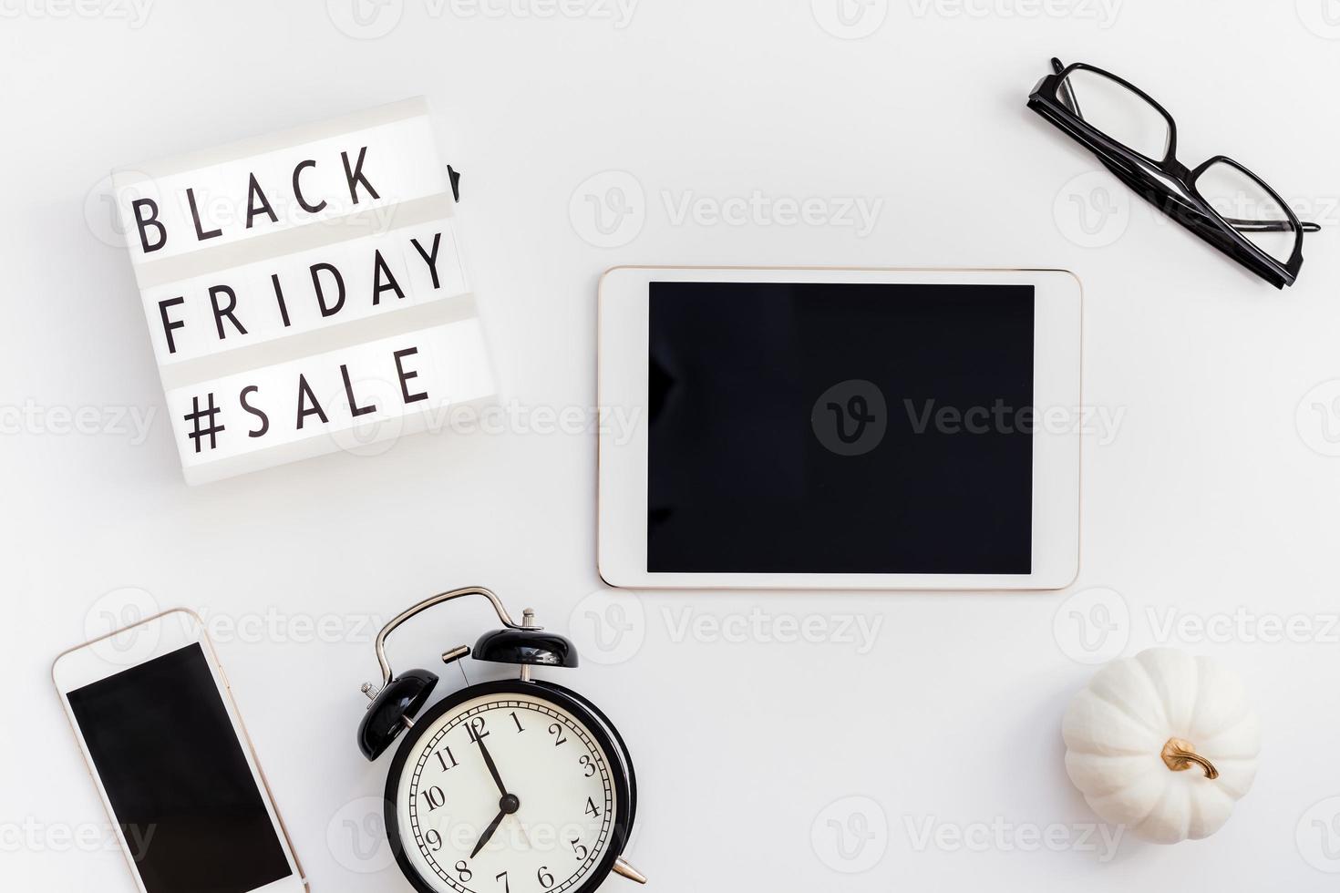 Black friday sale text on white lightbox photo