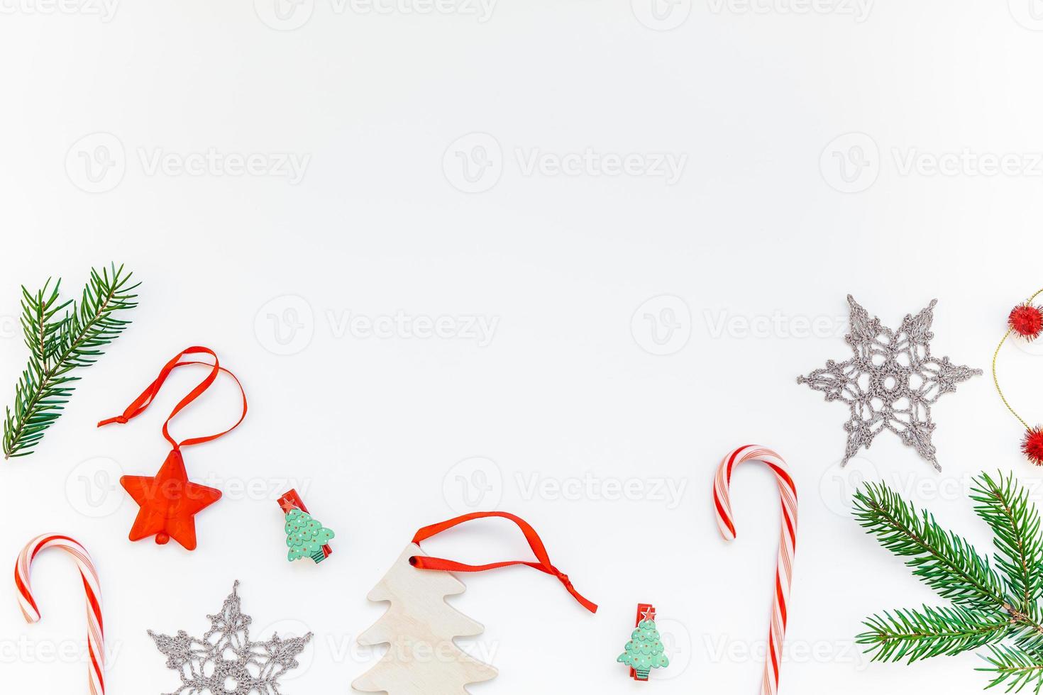 Christmas decoration pattern on white background photo