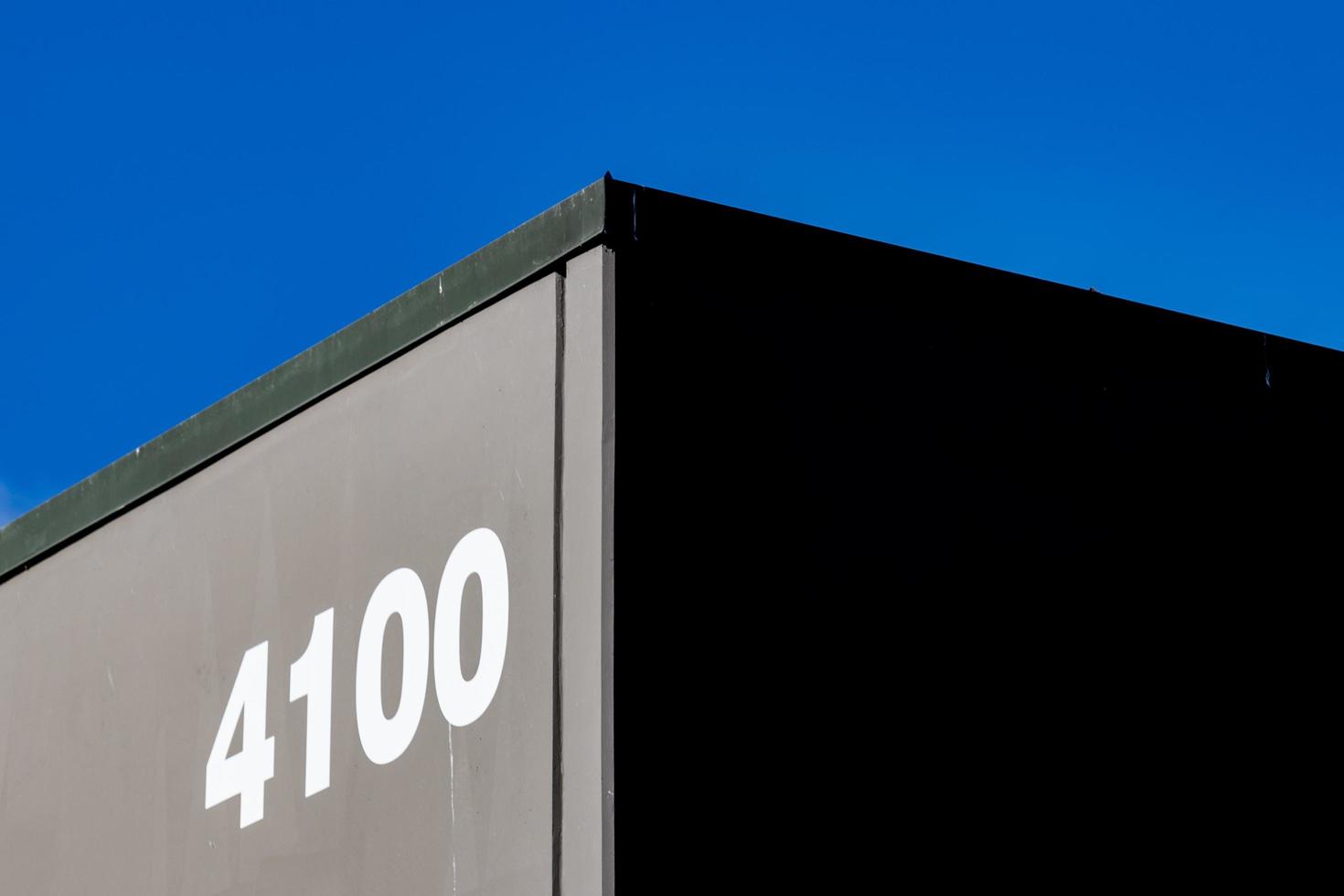 Abstract building corner with blue sky photo