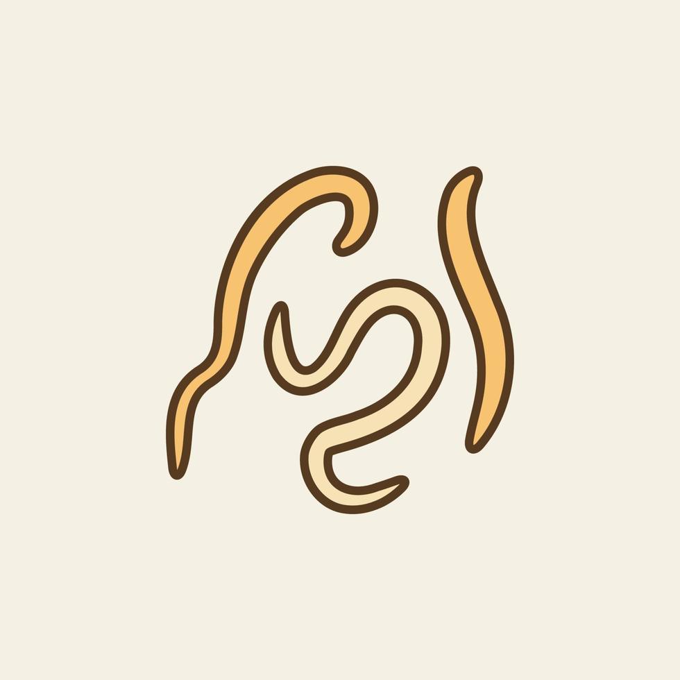 Nematodes vector concept colored modern icon or sign