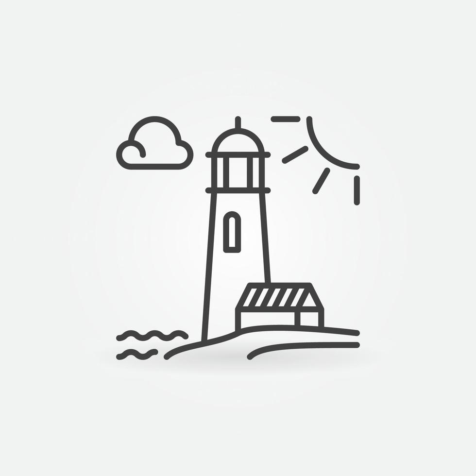 Lighthouse on the Coast vector concept line icon or symbol