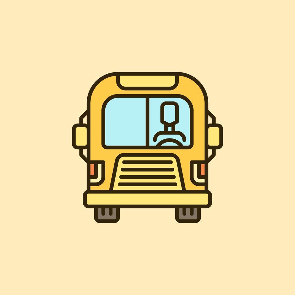 Yellow School Bus with Driver vector concept colored icon