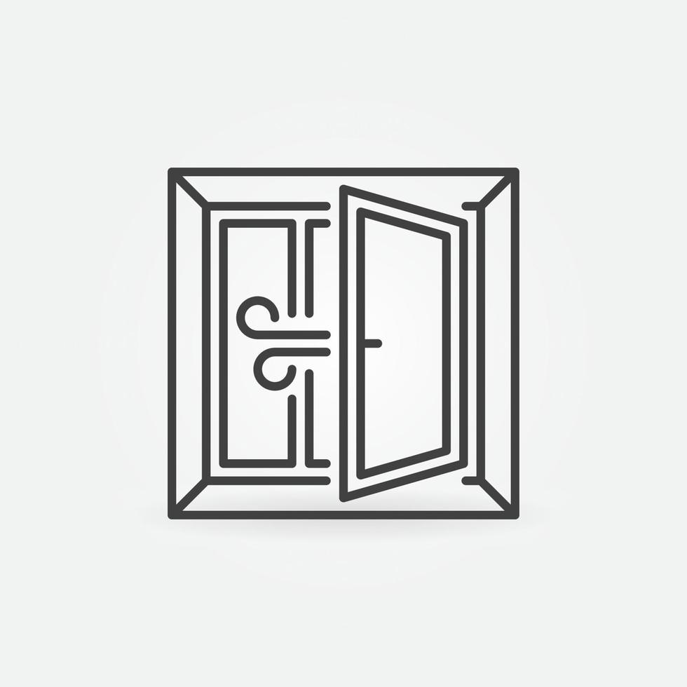 Fresh Air from Open Window line icon. Room Ventilation vector concept