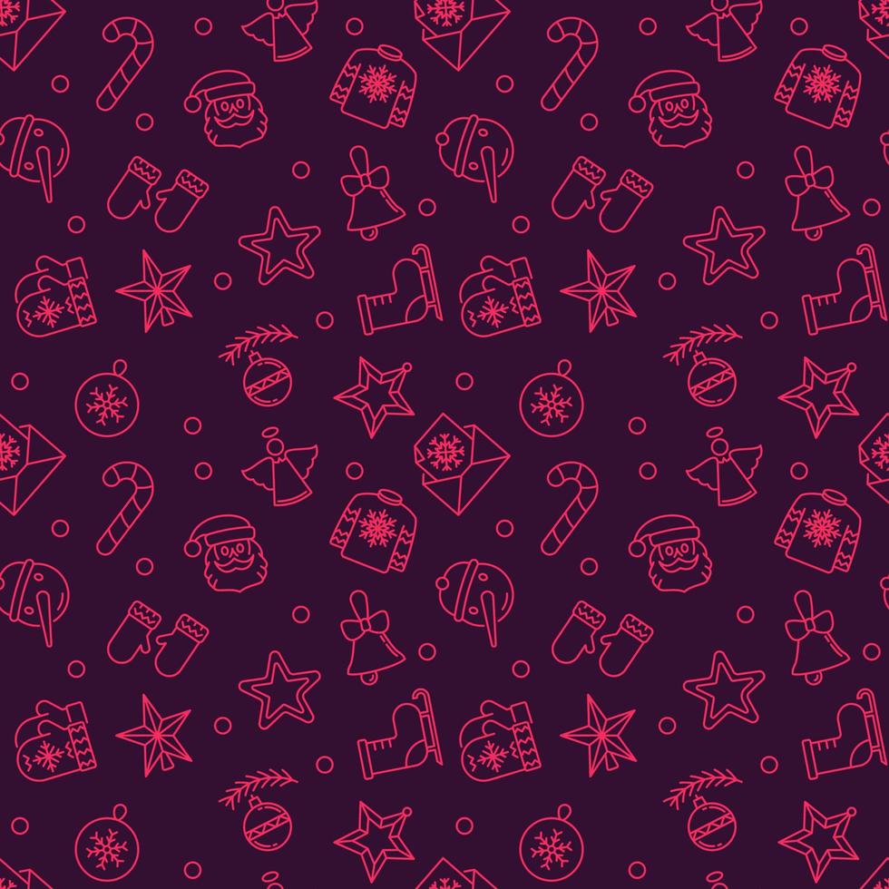 Christmas creative seamless pattern - Happy New Year background vector