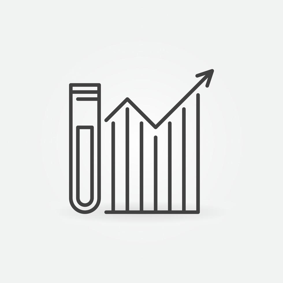 Test Tube with Graph vector Chemistry Analysis concept thin line icon