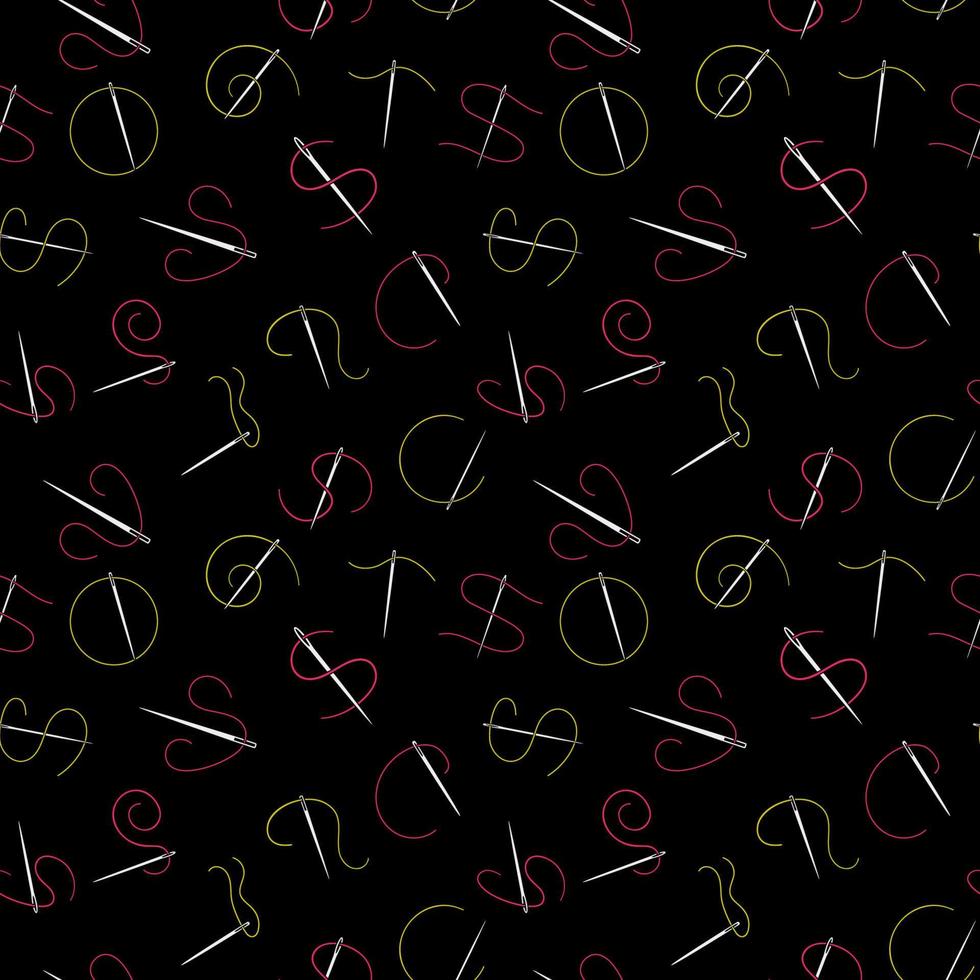 Sewing Needle simple vector seamless pattern. Handicraft background