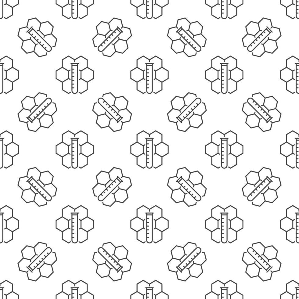 Test Tube with Chemical Formula vector concept linear Seamless Pattern