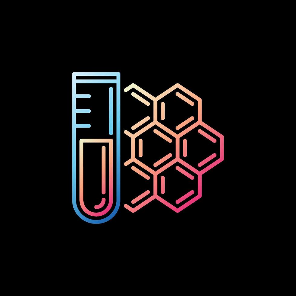 Sample Tube with Molecule concept outline colorful icon or vector symbol