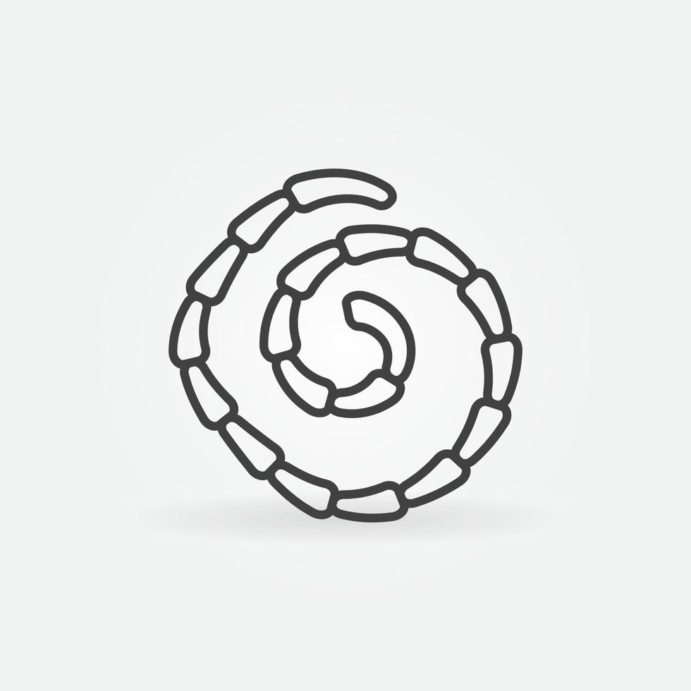 Tapeworm vector Helminth concept thin line icon or sign