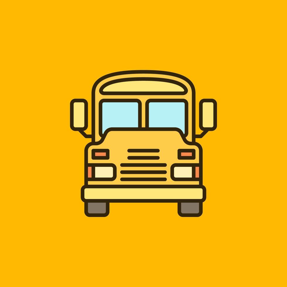 Yellow School Bus colored icon. Schoolbus vector sign