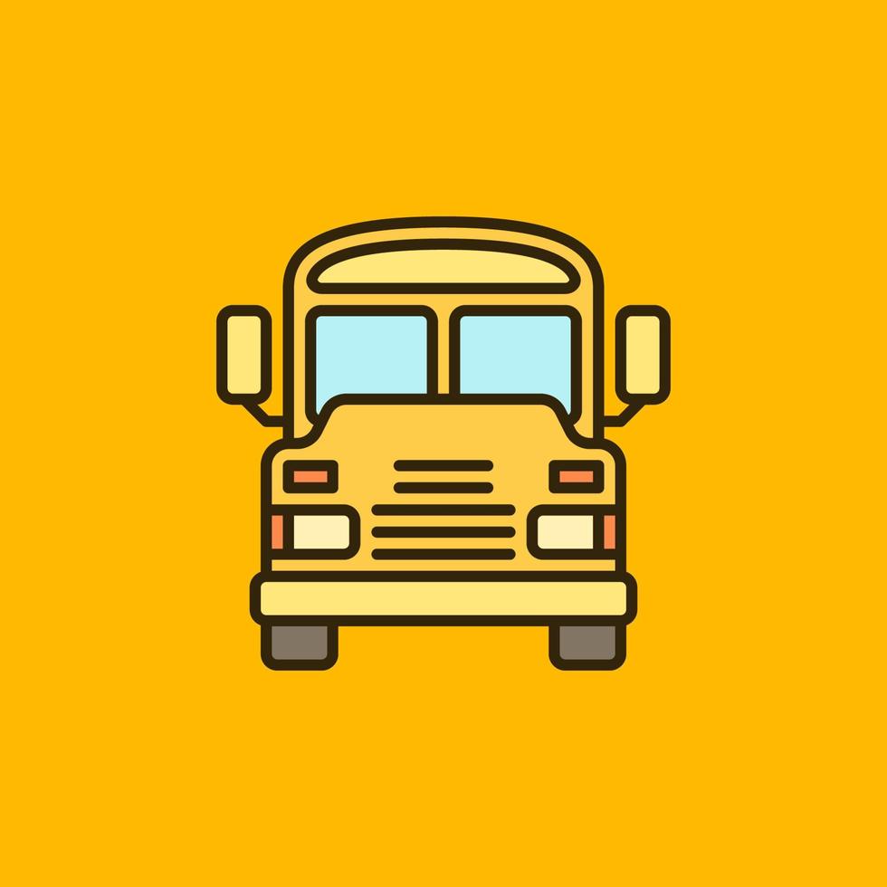 Yellow School Bus colored icon. Schoolbus vector sign