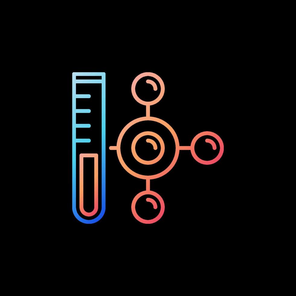 Laboratory Sample Tube and Molecule vector thin line colorful icon