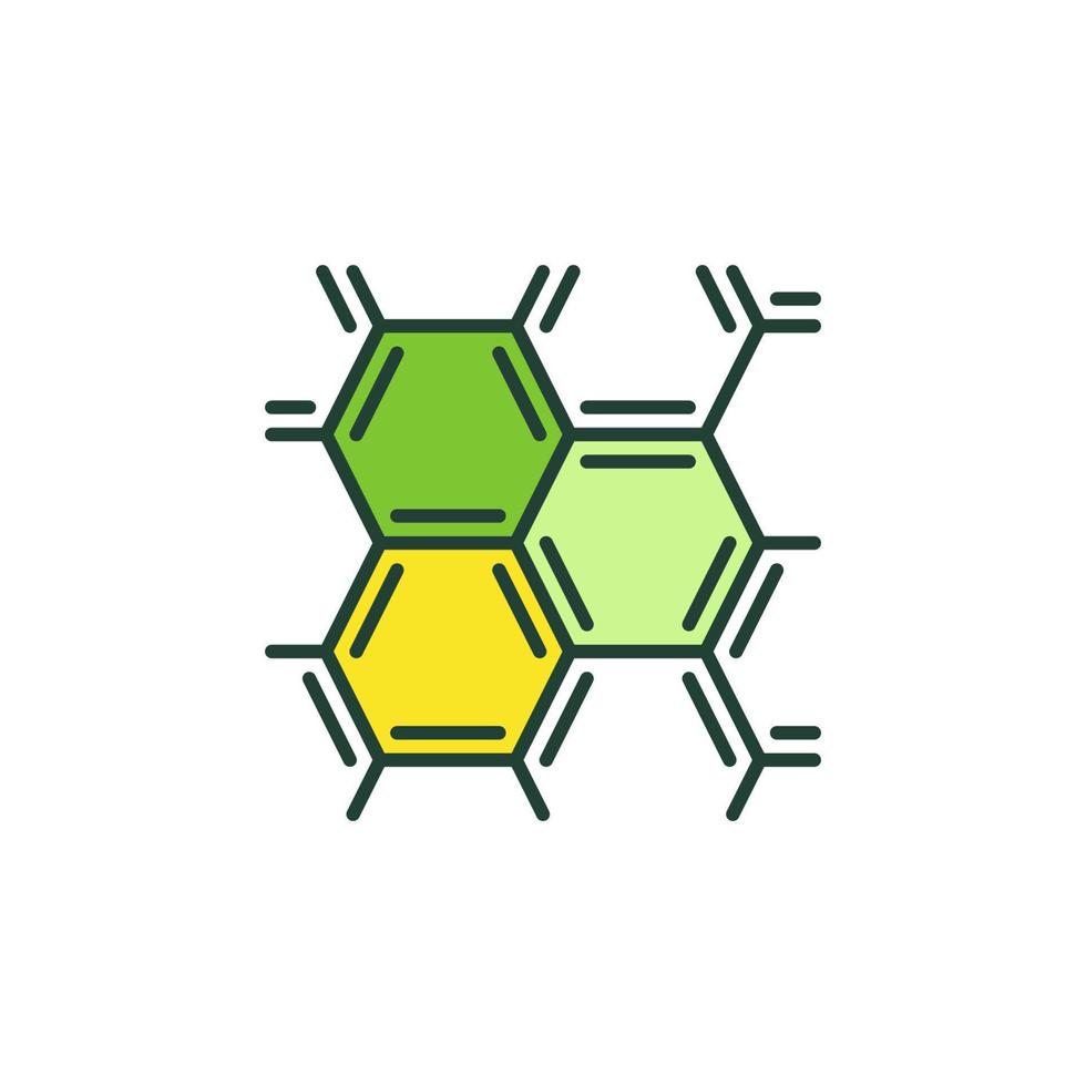 icono de color de concepto de biotecnología de vector de fórmula hexagonal química