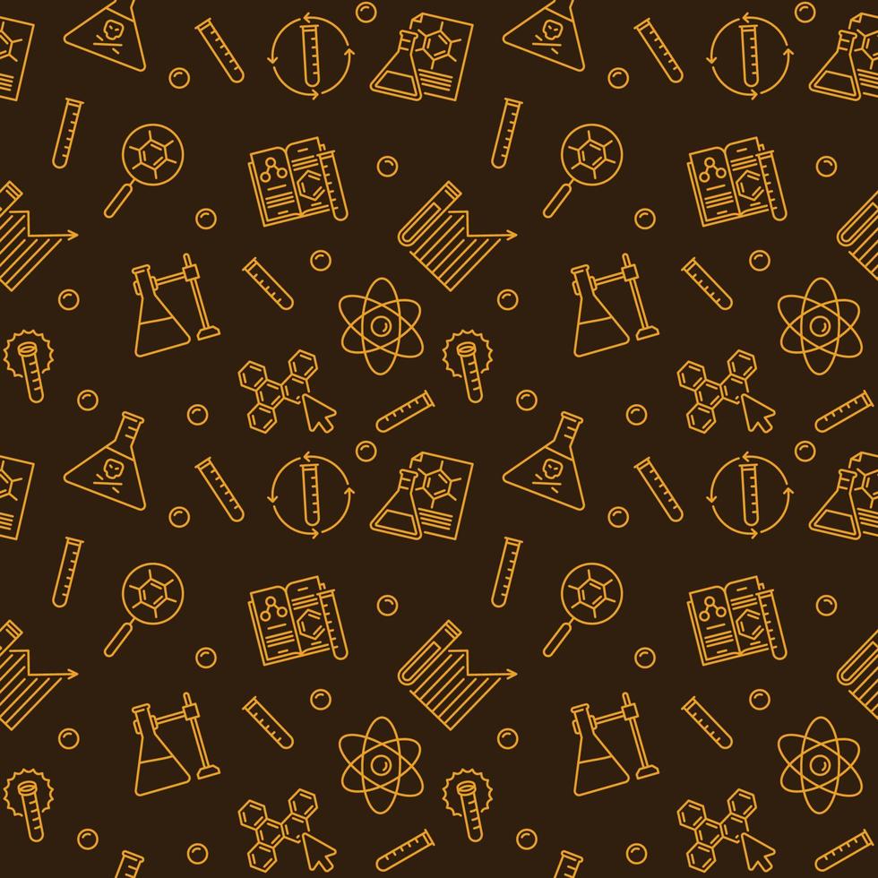 Chemistry creative seamless pattern - Vector Chemical Laboratory concept illustration