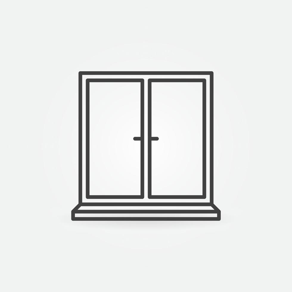Closed Window vector thin line concept minimal icon