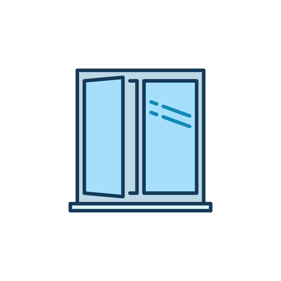 Opened Window with Sill vector concept colored icon or sign