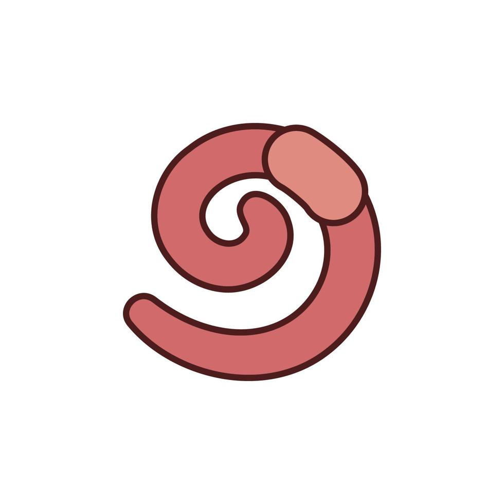 Earthworm vector concept simple colored icon or symbol