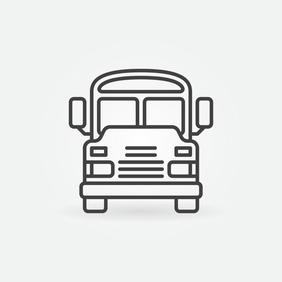 School Bus line icon. Schoolbus vector outline symbol